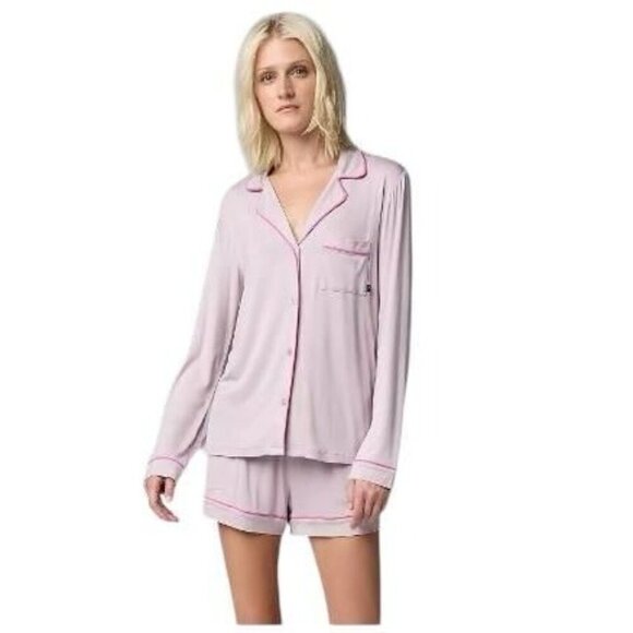Simply Vera Wang Womens Pink Luxury Pajama Top Boxer Shorts 2 Pc Set Sz XXL New - Picture 1 of 9
